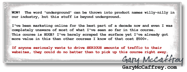 Testimonial From Gary McCaffrey