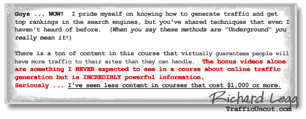 Testimonial From Richard Legg