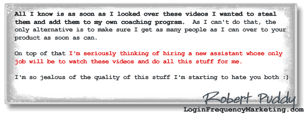 Testimonial From Robert Puddy